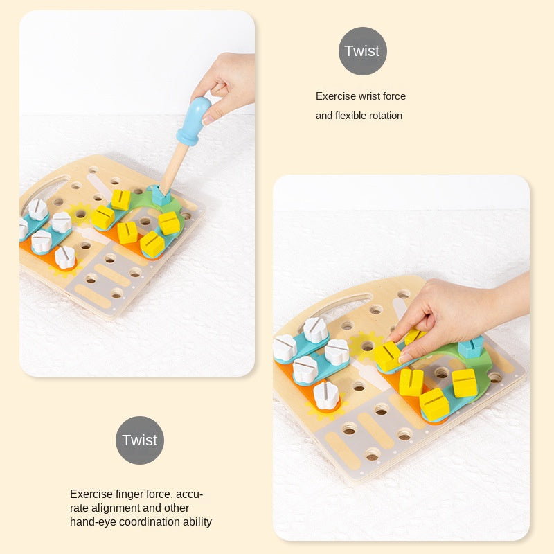 Children's toy fun nut combination early education puzzle teaching tool solid wood creative teaching tool for male and female babies