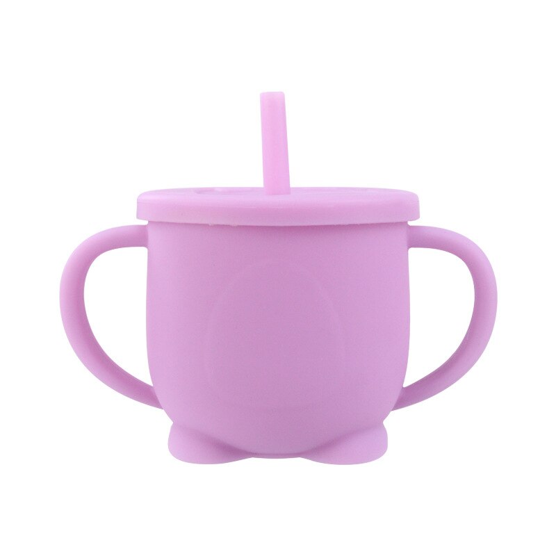 Baby Feeding Cups Baby Learning Baby Drinkware silicone Sippy Cups For Toddlers & Kids With Silicone Sippy Cup Lids Solid