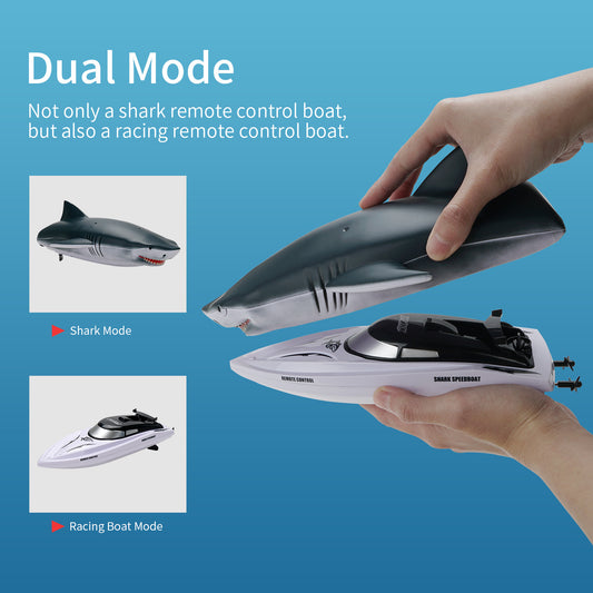 2.4G Simulation Shark Remote Control Boat High Speed And Long-Lasting Battery Life Children's Electric Water Speedboat Toy Boat