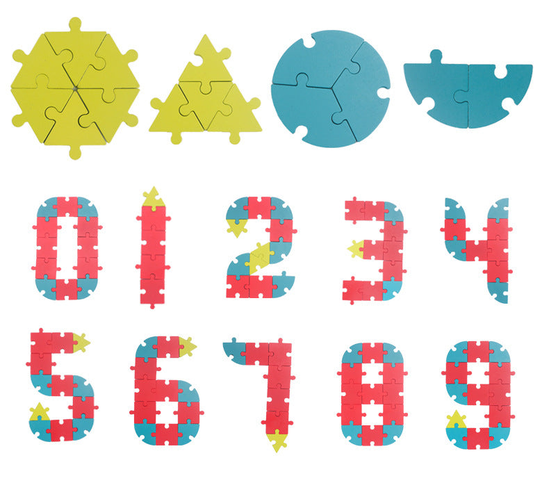 Buckle creative fun puzzle for children's early education puzzle, geometric shapes, numbers and letters, versatile puzzle board