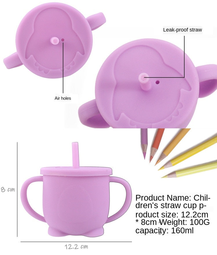 Baby Feeding Cups Baby Learning Baby Drinkware silicone Sippy Cups For Toddlers & Kids With Silicone Sippy Cup Lids Solid