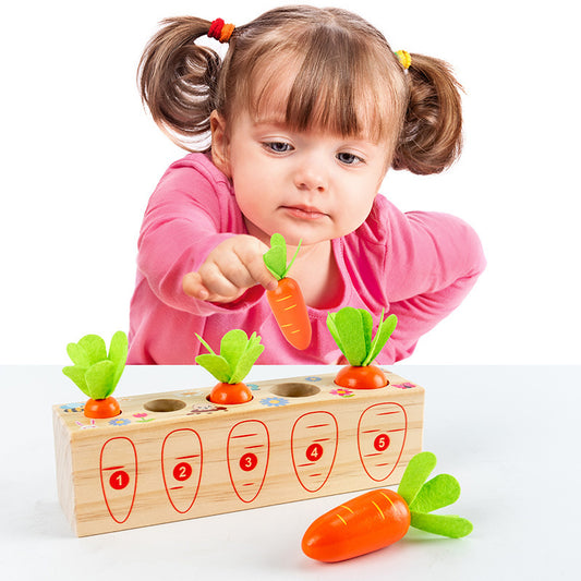 Wooden Fun Number Carrot Pulling Game Enlightenment Cognition 3-4 Year Old Early Education Toy
