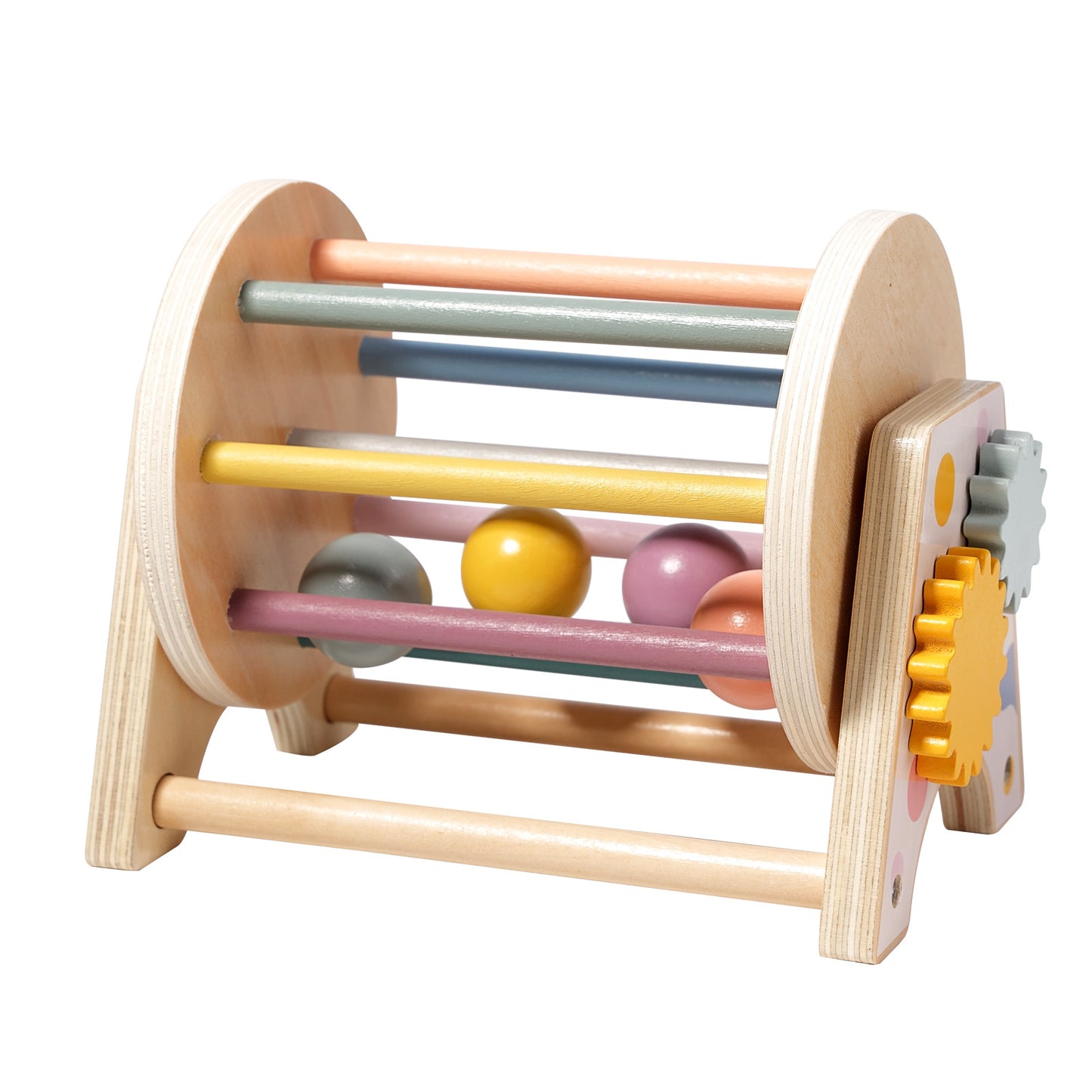 Three in one desktop wooden rolling drum kindergarten puzzle Montessori early education toy