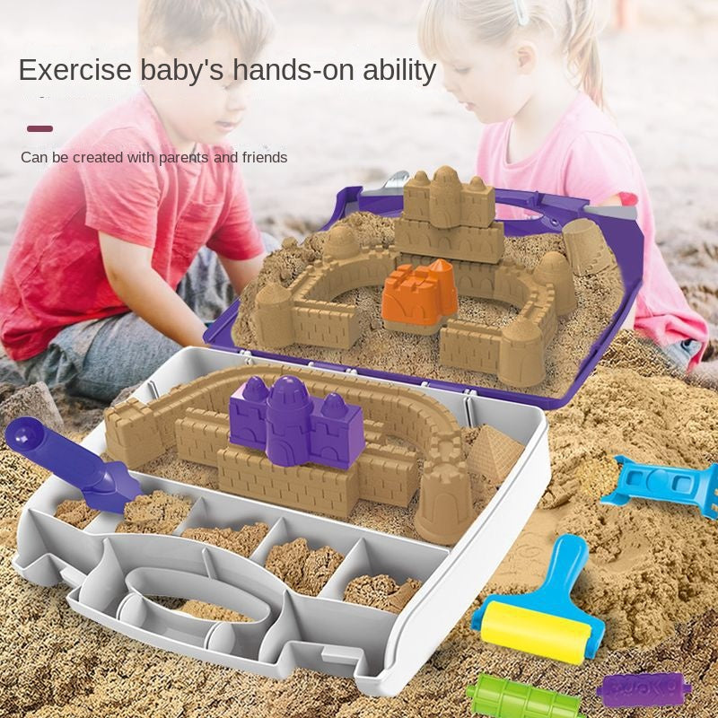 Children's Space Engineering Set Toy Sand Belt Sand Table for Boys and Girls to Play with Sand Colored Sand Clay Toys