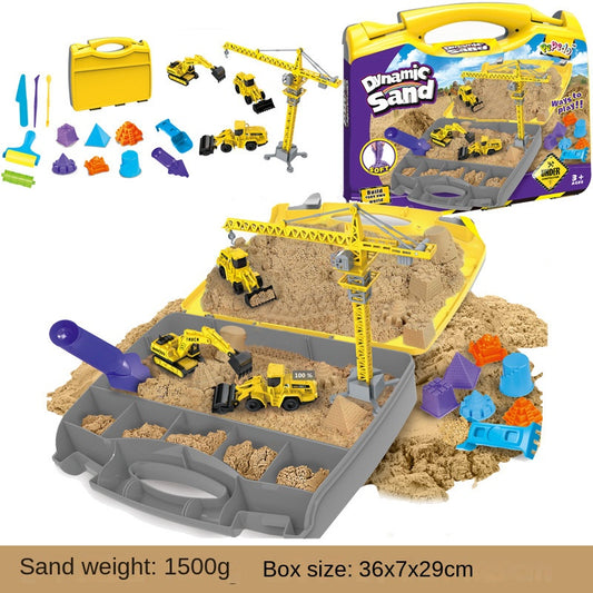 Children's Space Engineering Set Toy Sand Belt Sand Table for Boys and Girls to Play with Sand Colored Sand Clay Toys