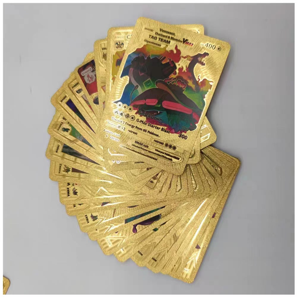 55 sheets Pokémon Pikachu Gold Card Silver Card Pokemon Pokémon Gold Foil Card English 