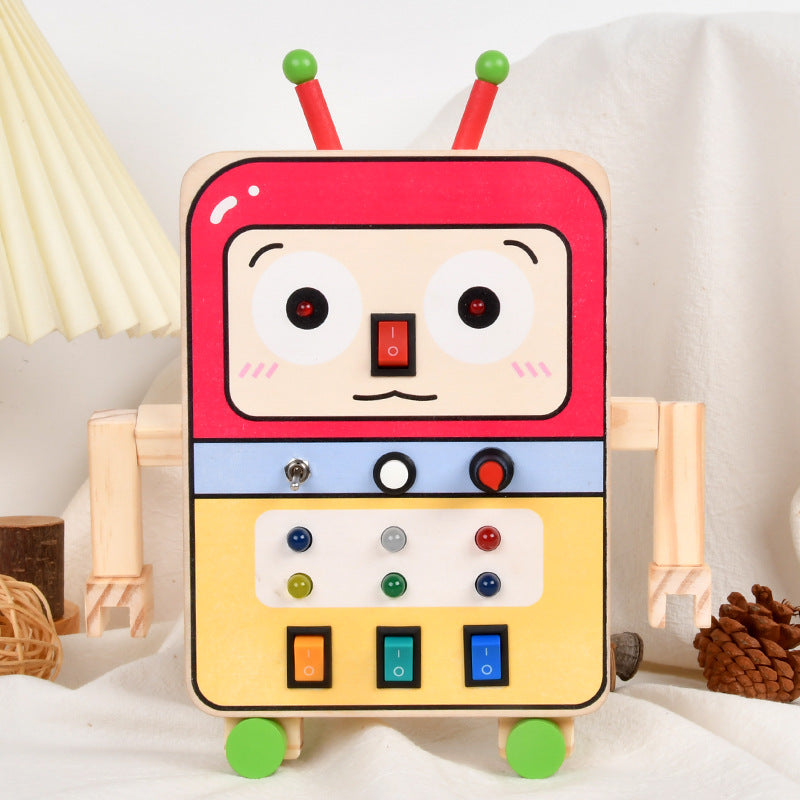 Children's circuit board switch power LED light robot busy board hands-on brain early education toy