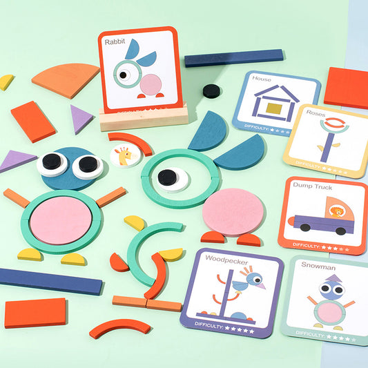 100 piece puzzle children's intelligence creativity geometric shape matching puzzle toy Christmas toy gift