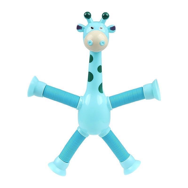 DIY Telescopic Pop Tube Giraffe Sensory Toys Kids Stress Relief Games Early Education Suction Cup Giraffe Playing Gifts