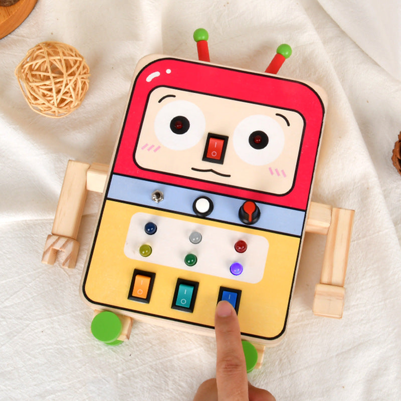 Children's circuit board switch power LED light robot busy board hands-on brain early education toy