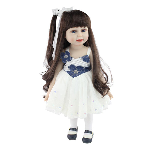 18'' Girl Doll Handmade Full Body Silicone Reborn Baby Dolls Realistic Vinyl Toddler Doll Toy for Christmas Collection