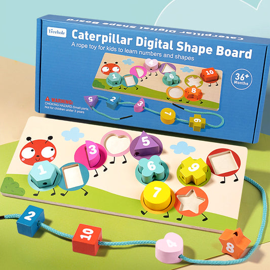 Geometric Shape Cognitive Matching Toys, Children's String Panel, Handheld Board, Jigsaw Puzzle, and Board Assembly Teaching Aids