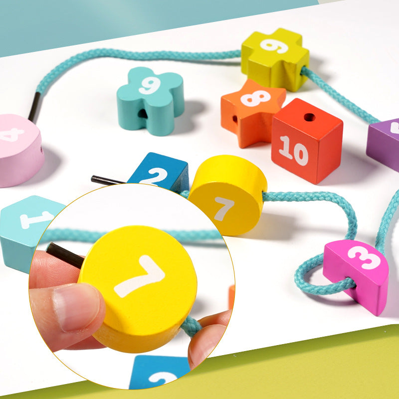 Geometric Shape Cognitive Matching Toys, Children's String Panel, Handheld Board, Jigsaw Puzzle, and Board Assembly Teaching Aids