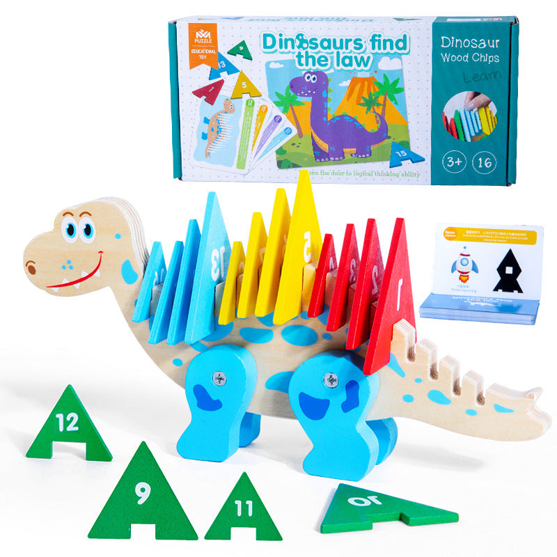 Children's Puzzle Desktop Puzzle Building Blocks Dinosaur Pattern Toys Exercise Baby's Color Cognition