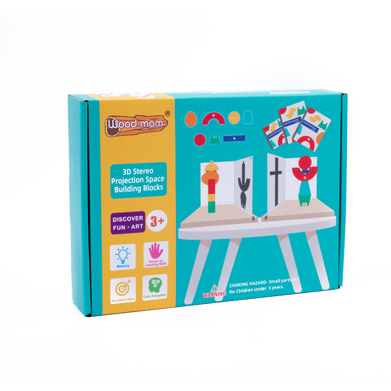 3D projection space building block shadow pairing for children's puzzle and early education assembly toys