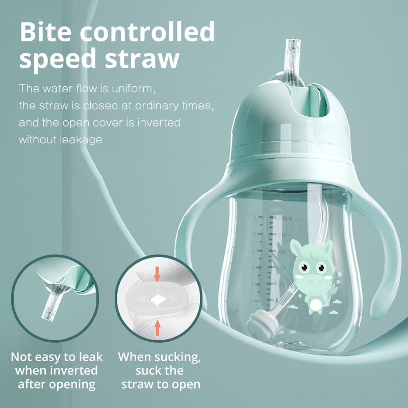 Baby bottles Drinking Cup Feeding Bottle Wide-Caliber Multifunctional Drinking Milk Drinking Water Dual-use Bottle BPA Free