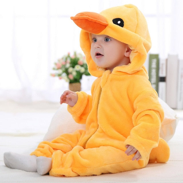 Cute Cartoon Flannel Baby Rompers Novelty Rabbit Cotton Baby Boys Girls Animal Rompers Stitch Baby's Sets kigurumi New born