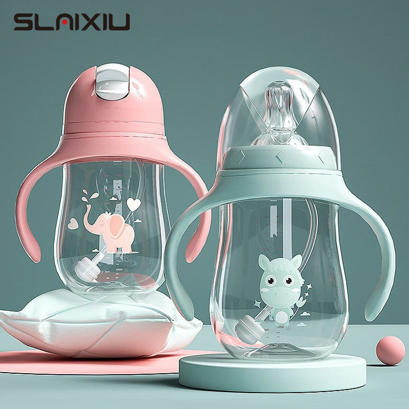 Baby bottles Drinking Cup Feeding Bottle Wide-Caliber Multifunctional Drinking Milk Drinking Water Dual-use Bottle BPA Free