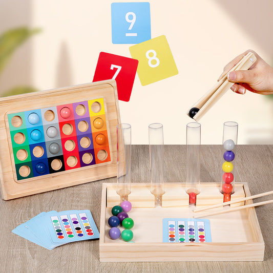 Children's cognitive color gradient matching test tube clip beads puzzle toy