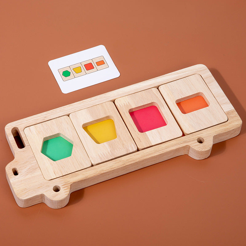 Geometric shape color separation puzzle car color shape cognition Montessori puzzle early education toy