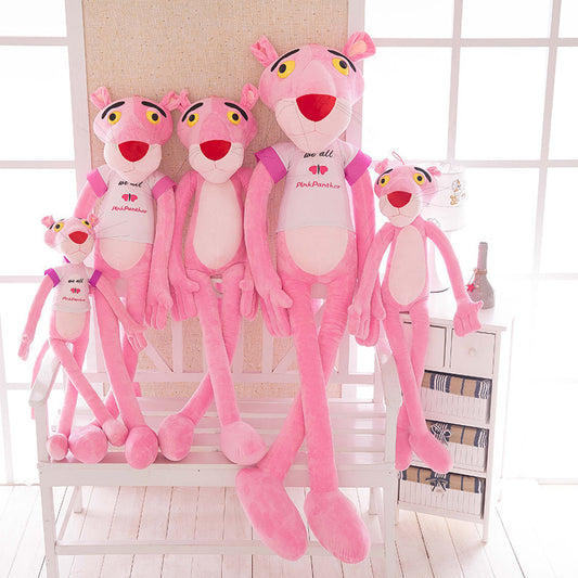 Internet celebrity pink leopard plush toy doll Dalang leopard long legs pink playful leopard jumping tiger large children's gift