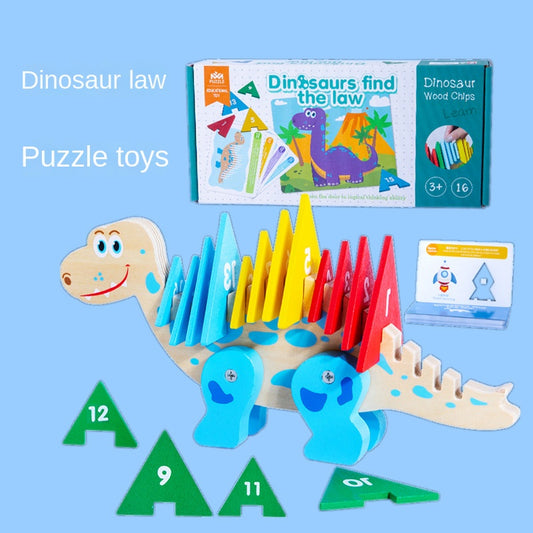 Children's Puzzle Desktop Puzzle Building Blocks Dinosaur Pattern Toys Exercise Baby's Color Cognition
