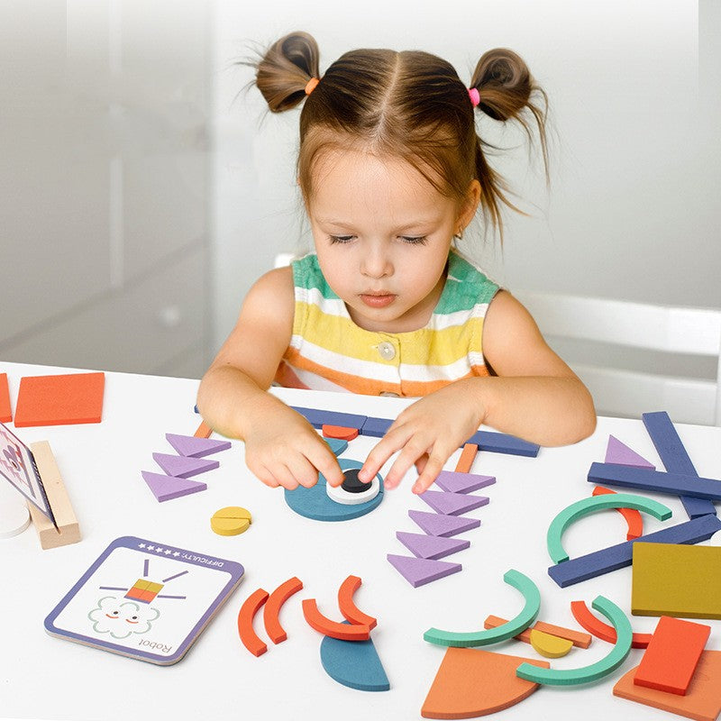100 piece puzzle children's intelligence creativity geometric shape matching puzzle toy Christmas toy gift