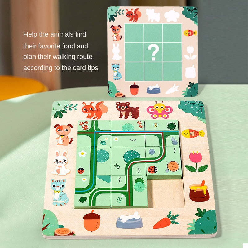 Find a route, children's board games, mazes, puzzles, puzzle solving skills, early childhood education, boys and girls' toys