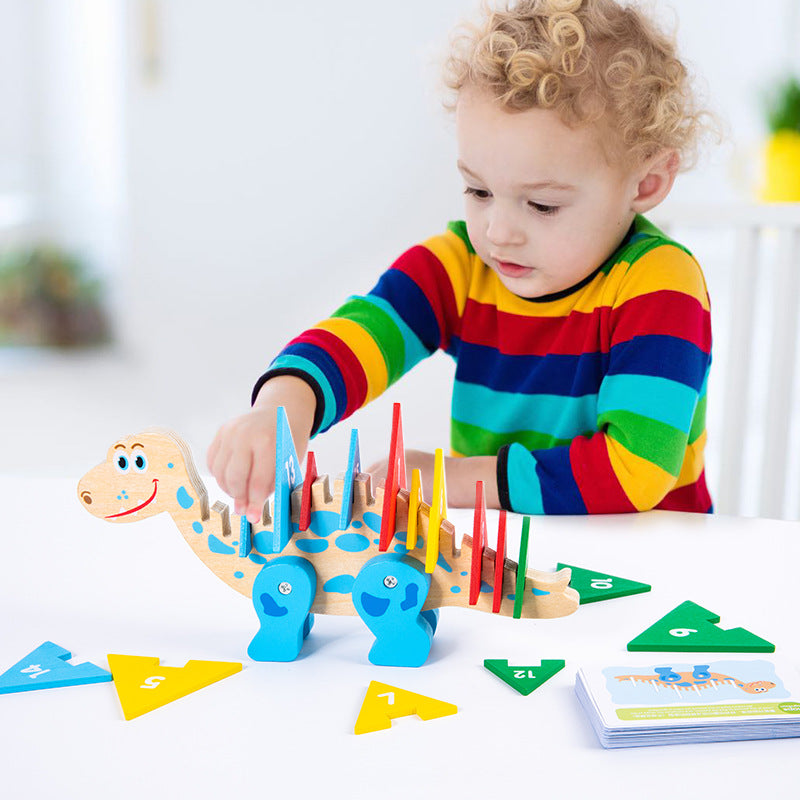 Children's Puzzle Desktop Puzzle Building Blocks Dinosaur Pattern Toys Exercise Baby's Color Cognition