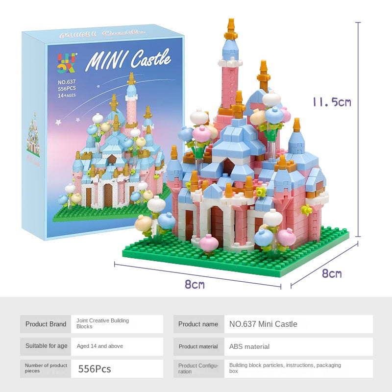Princess Castle Diamond Microparticle Assembled Building Blocks Girl DIY Ornament Toy Christmas Gift