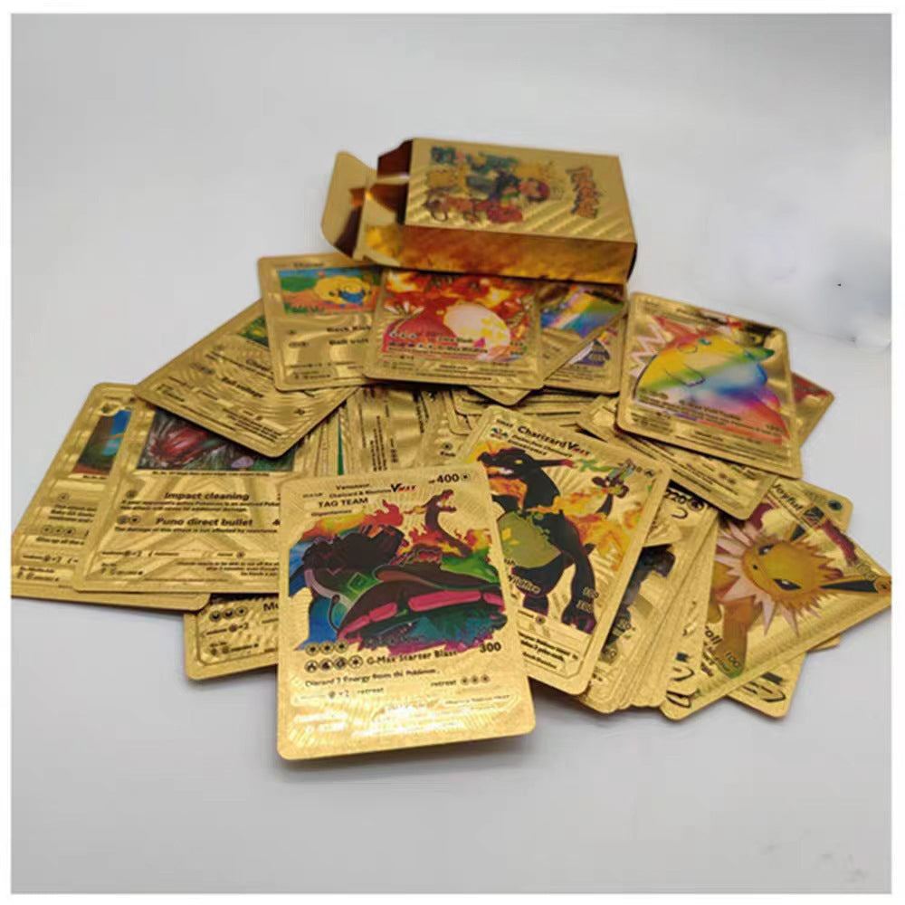 55 sheets Pokémon Pikachu Gold Card Silver Card Pokemon Pokémon Gold Foil Card English 