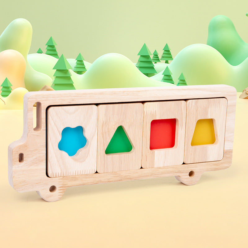 Geometric shape color separation puzzle car color shape cognition Montessori puzzle early education toy