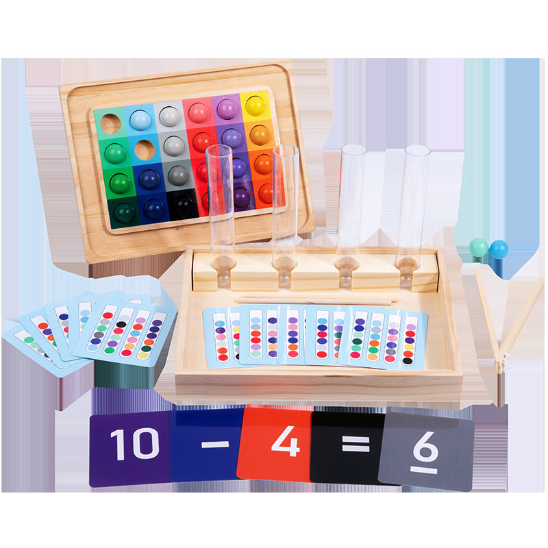 Children's cognitive color gradient matching test tube clip beads puzzle toy