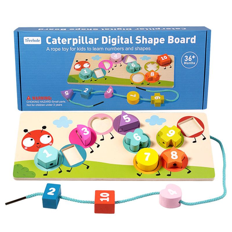 Geometric Shape Cognitive Matching Toys, Children's String Panel, Handheld Board, Jigsaw Puzzle, and Board Assembly Teaching Aids