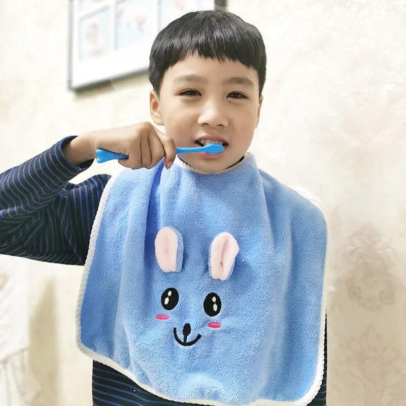 Baby Bibs for Children Washing Face Towel Soft Salive Towel Boys Girls Learning Brushing Teeth Towel for 3-8 Years Kids