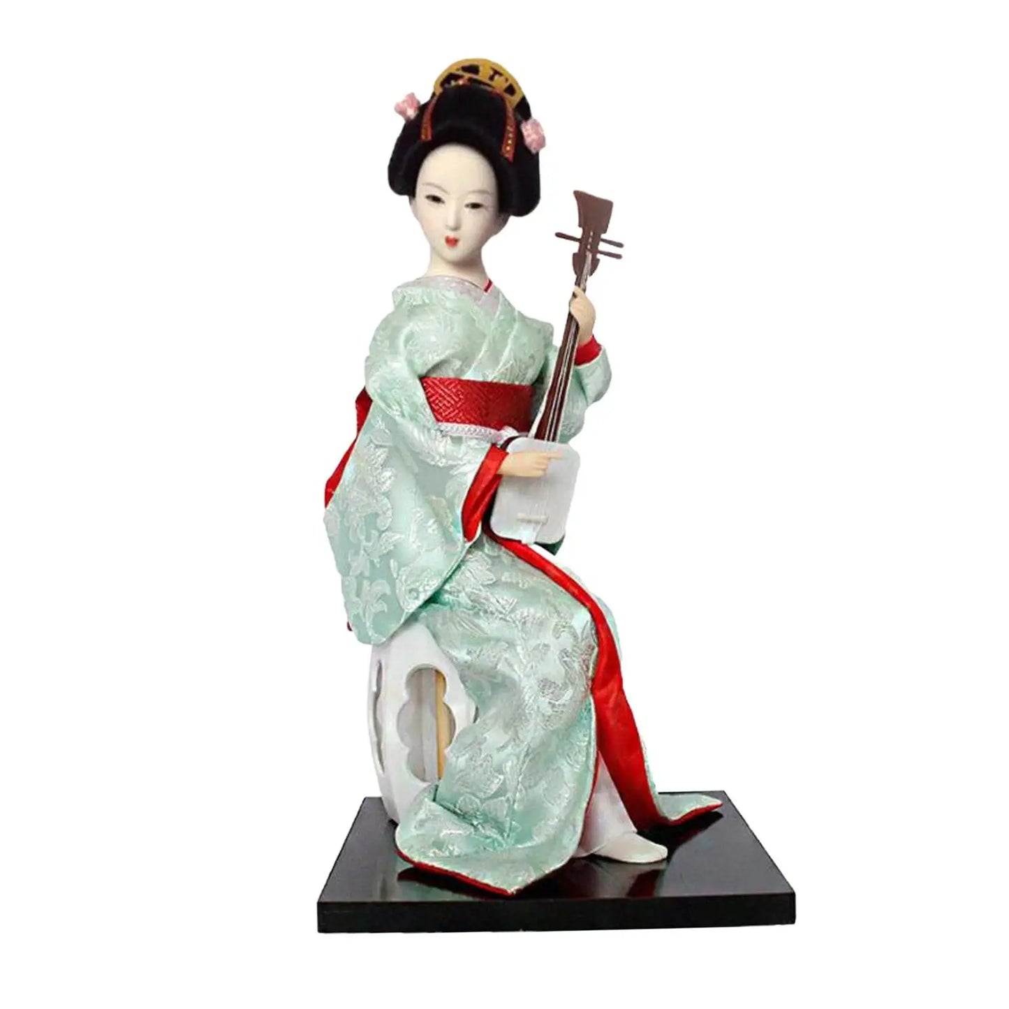12" Japanese Geisha Collectible Figurine Kimono Dolls Asian Geisha Doll Girl Statue for Home Office Shelf Table Decoration
