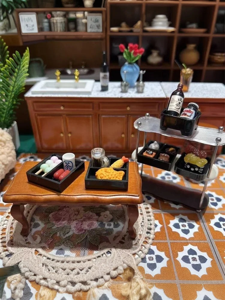 Dollhouse Japanese Cuisine Food 5-Piece Set Miniatures Model Kitchen Accessories Kids Pretend Play Toys Ornament Model Set Gifts
