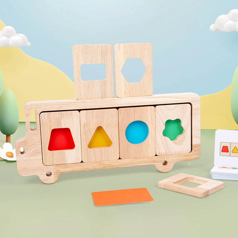 Geometric shape color separation puzzle car color shape cognition Montessori puzzle early education toy