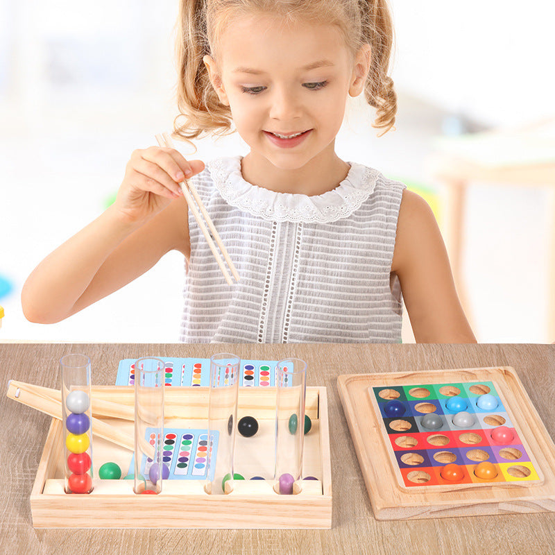 Children's cognitive color gradient matching test tube clip beads puzzle toy
