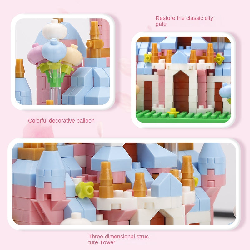 Princess Castle Diamond Microparticle Assembled Building Blocks Girl DIY Ornament Toy Christmas Gift