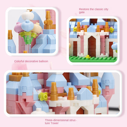 Princess Castle Diamond Microparticle Assembled Building Blocks Girl DIY Ornament Toy Christmas Gift