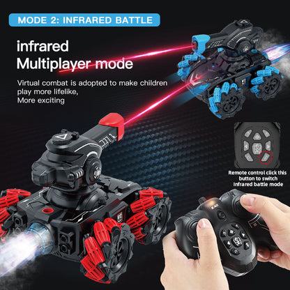 Remote Control Tank Spray Can Launch Number Remote Control Car Metal Track Alloy Electric Toy Car