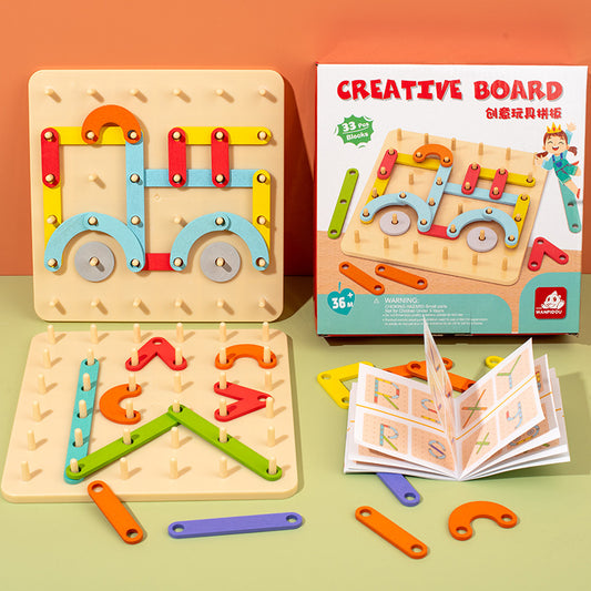 Creative and versatile puzzle board for children's early education and puzzle, Montessori wooden geometric shape teaching aids and toys