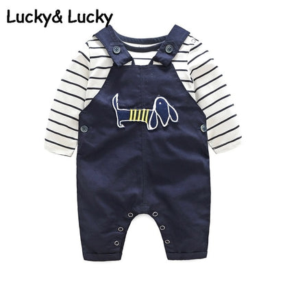 Bebes Newborn clothes cotton letter printed t-shirt with demin overalls baby boys clothes summer children clothing