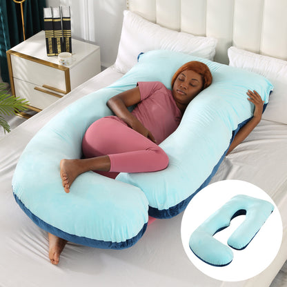 Pregnant women's pillow waist protection side sleeping slope pillow J-shaped pregnancy sleeping pillow