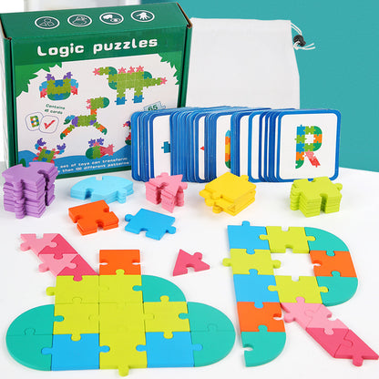 Card buckle three-dimensional logical thinking puzzle children's early education letter matching board wooden Christmas toy gift