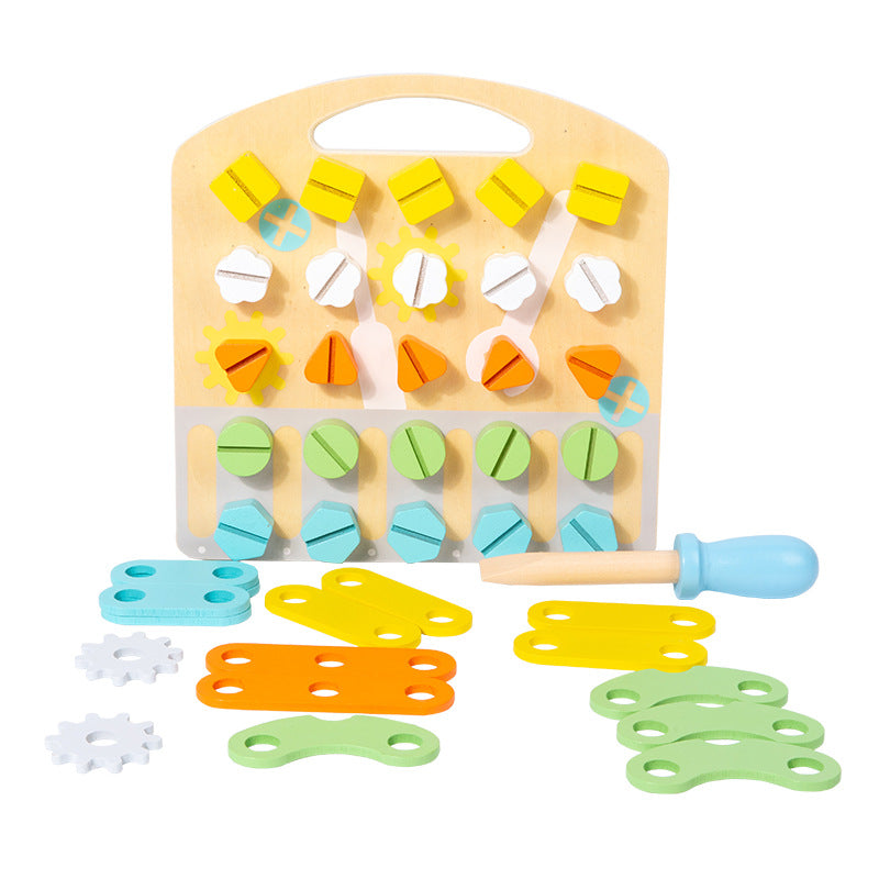Children's toy fun nut combination early education puzzle teaching tool solid wood creative teaching tool for male and female babies