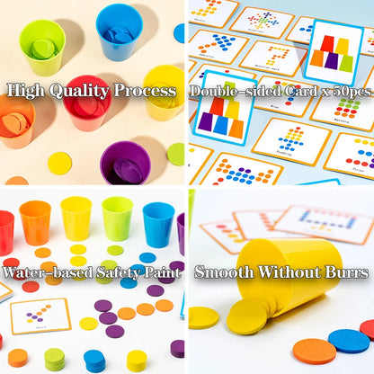 Montessori early education puzzle color classification cup concentration training teaching tool