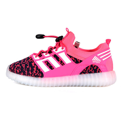 Lighting Shoes Children's Shoes New Spring And Autumn Led Charging Light-Emitting Shoes Usb Colorful Light Shoes Trend