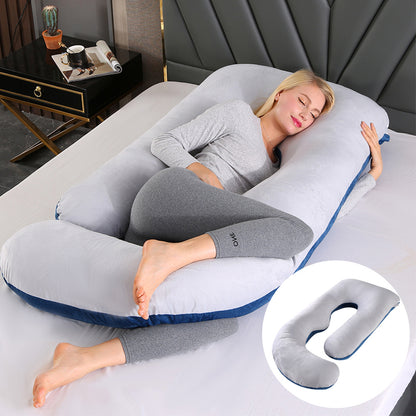 Pregnant women's pillow waist protection side sleeping slope pillow J-shaped pregnancy sleeping pillow
